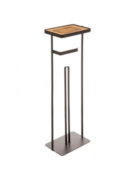 174679B FIVE DRZAC TOALETNOG PAPIRA I TELEFONA MODERN 18X12X59,2CM, METAL CRNA