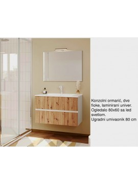 SANTORINI 80 ormarić sa umivaonikom i ogledalom+lampa