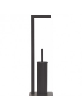 96152108 TENDANCE SAMOSTOJECI DRZAC TOALET PAPIRA I WC CETKE 21X12X69CM METAL CRNA