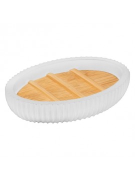 174542A FIVE POSUDA ZA SAPUN MODERN 12,5X9X2,5CM POLIRESIN/BAMBUS BELA