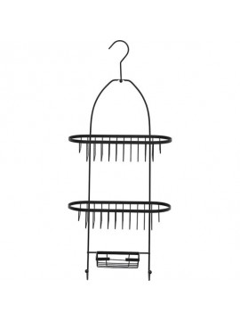 9184108 TENDANCE DVOSTRUKA VISECA POLICA SA POSUDOM ZA SAPUN 26X11X63CM METAL