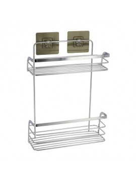 9102099 TENDANCE ZICANA POLICA 11X26,4X39,5XM NA DVA NIVOA NA LEPLJENJE HROM