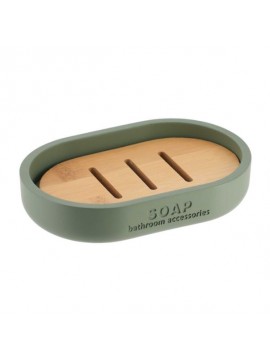 64101149 TENDANCE POSUDA ZA SAPUN 8,4X12,3X2,3CM POLIRESIN ZELENA/BAMBOO